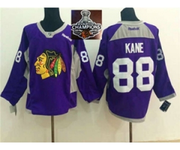 NHL Chicago Blackhawks #88 Patrick Kane Purple Practice 2015 Stanley Cup Champions jerseys