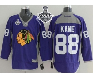 NHL Chicago Blackhawks #88 Patrick Kane Purple Practice 2015 Stanley Cup Stitched Jerseys