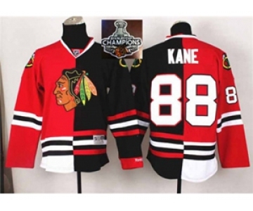 NHL Chicago Blackhawks #88 Patrick Kane Red Black Split 2015 Stanley Cup Champions jerseys