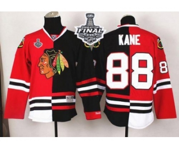 NHL Chicago Blackhawks #88 Patrick Kane Red-Black Split 2015 Stanley Cup Stitched Jerseys