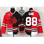 NHL Chicago Blackhawks #88 Patrick Kane Red-Black Split Red Skull 2015 Stanley Cup Stitched Jerseys