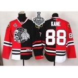 NHL Chicago Blackhawks #88 Patrick Kane Red-Black Split White Skull 2015 Stanley Cup Stitched Jerseys