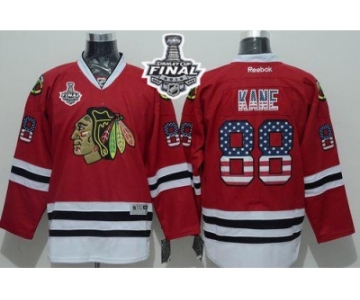 NHL Chicago Blackhawks #88 Patrick Kane Red USA Flag Fashion 2015 Stanley Cup Stitched Jerseys