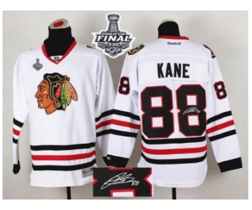 NHL Chicago Blackhawks #88 Patrick Kane White Autographed 2015 Stanley Cup Stitched Jersey