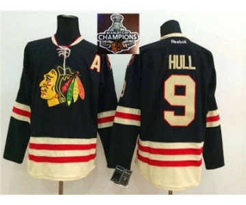 NHL Chicago Blackhawks #9 Bobby Hull 2015 Winter Classic Black 2015 Stanley Cup Champions jerseys