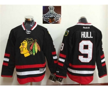 NHL Chicago Blackhawks #9 Bobby Hull Black 2015 Stanley Cup Champions jerseys