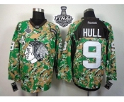 NHL Chicago Blackhawks #9 Bobby Hull Camo Veterans Day Practice 2015 Stanley Cup Stitched Jerseys