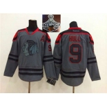 NHL Chicago Blackhawks #9 Bobby Hull Charcoal Cross Check Fashion 2015 Stanley Cup Champions jerseys