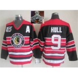 NHL Chicago Blackhawks #9 Bobby Hull Red Black 75TH CCM 2015 Stanley Cup Champions jerseys