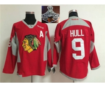 NHL Chicago Blackhawks #9 Bobby Hull Red Practice 2015 Stanley Cup Champions jerseys