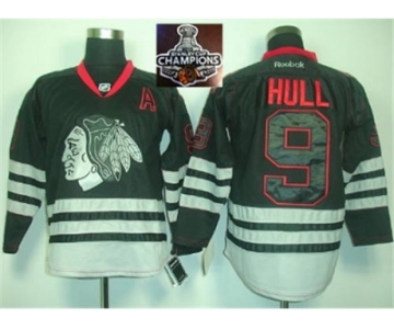 NHL Chicago Blackhawks #9 Hull Black Ice 2015 Stanley Cup Champions jerseys