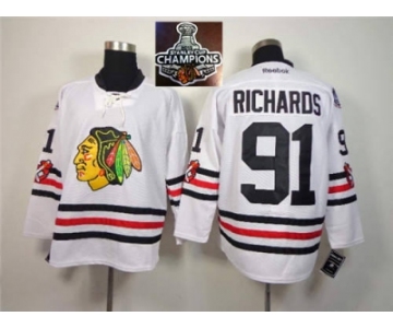 NHL Chicago Blackhawks #91 Brad Richards White 2015 Stanley Cup Champions jerseys