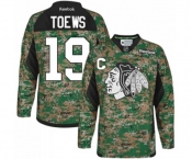 Reebok Chicago Blackhawks #19 Jonathan Toews Authentic Camo Veterans Day Practice NHL Jersey