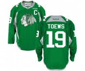 Reebok Chicago Blackhawks #19 Jonathan Toews Authentic Green Practice NHL Jersey