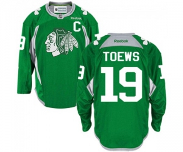 Reebok Chicago Blackhawks #19 Jonathan Toews Authentic Green Practice NHL Jersey