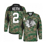 Reebok Chicago Blackhawks #2 Duncan Keith Authentic Camo Veterans Day Practice NHL Jersey