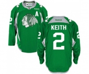 Reebok Chicago Blackhawks #2 Duncan Keith Authentic Green Practice NHL Jersey