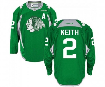 Reebok Chicago Blackhawks #2 Duncan Keith Authentic Green Practice NHL Jersey