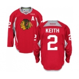 Reebok Chicago Blackhawks #2 Duncan Keith Authentic Red Practice NHL Jersey