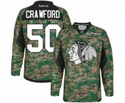 Reebok Chicago Blackhawks #50 Corey Crawford Authentic Camo Veterans Day Practice NHL Jersey