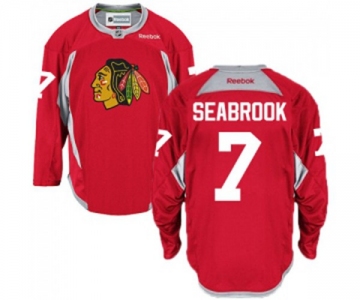 Reebok Chicago Blackhawks #7 Brent Seabrook Authentic Red Practice NHL Jersey