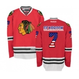 Reebok Chicago Blackhawks #7 Brent Seabrook Authentic Red USA Flag Fashion NHL Jersey