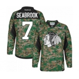 Reebok Chicago Blackhawks #7 Chris Chelios Authentic Camo Veterans Day Practice NHL Jersey