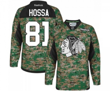 Reebok Chicago Blackhawks #81 Marian Hossa Authentic Camo Veterans Day Practice NHL Jersey