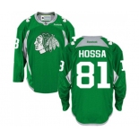 Reebok Chicago Blackhawks #81 Marian Hossa Authentic Green Practice NHL Jersey