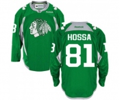 Reebok Chicago Blackhawks #81 Marian Hossa Authentic Green Practice NHL Jersey