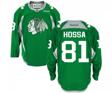 Reebok Chicago Blackhawks #81 Marian Hossa Authentic Green Practice NHL Jersey