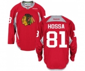 Reebok Chicago Blackhawks #81 Marian Hossa Authentic Red Practice NHL Jersey