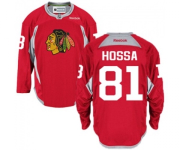 Reebok Chicago Blackhawks #81 Marian Hossa Premier Red Practice NHL Jersey