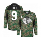 Reebok Chicago Blackhawks #9 Bobby Hull Authentic Camo Veterans Day Practice NHL Jersey