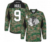 Reebok Chicago Blackhawks #9 Bobby Hull Authentic Camo Veterans Day Practice NHL Jersey