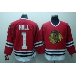 nhl chicago blackhawks #1 hall red ccm