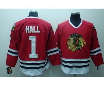 nhl chicago blackhawks #1 hall red ccm