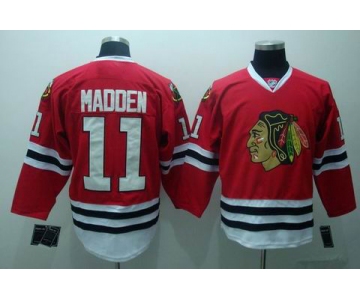 nhl chicago blackhawks #11 madden red