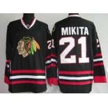 nhl chicago blackhawks #21 mikita black