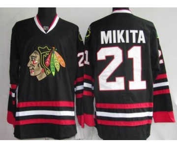 nhl chicago blackhawks #21 mikita black