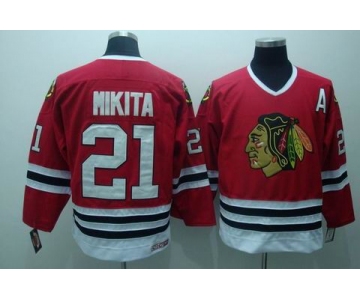 nhl chicago blackhawks #21 mikita red ccm