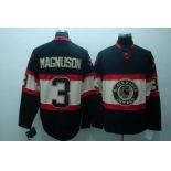 nhl chicago blackhawks #3 magnuson black(third edition)