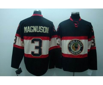 nhl chicago blackhawks #3 magnuson black(third edition)