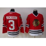 nhl chicago blackhawks #3 magnuson red ccm