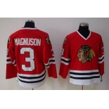 nhl chicago blackhawks #3 magnuson red