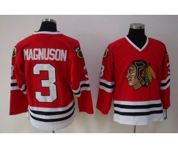 nhl chicago blackhawks #3 magnuson red