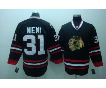 nhl chicago blackhawks #31 niemi  black