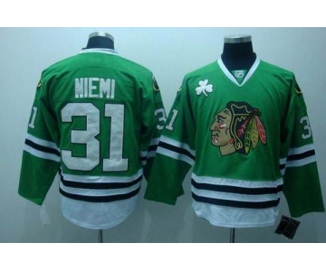 nhl chicago blackhawks #31 niemi green