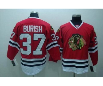 nhl chicago blackhawks #37 burish red