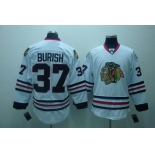 nhl chicago blackhawks #37 burish white